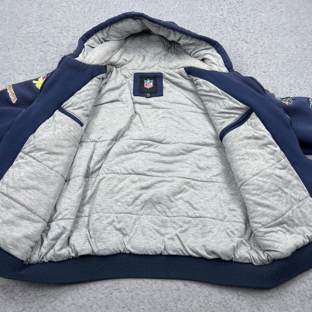 NFL Dallas Cowboys Super Bowl Champions Jacket Men's XL Blue Zip Hoodie Patches - Picture 5 of 16